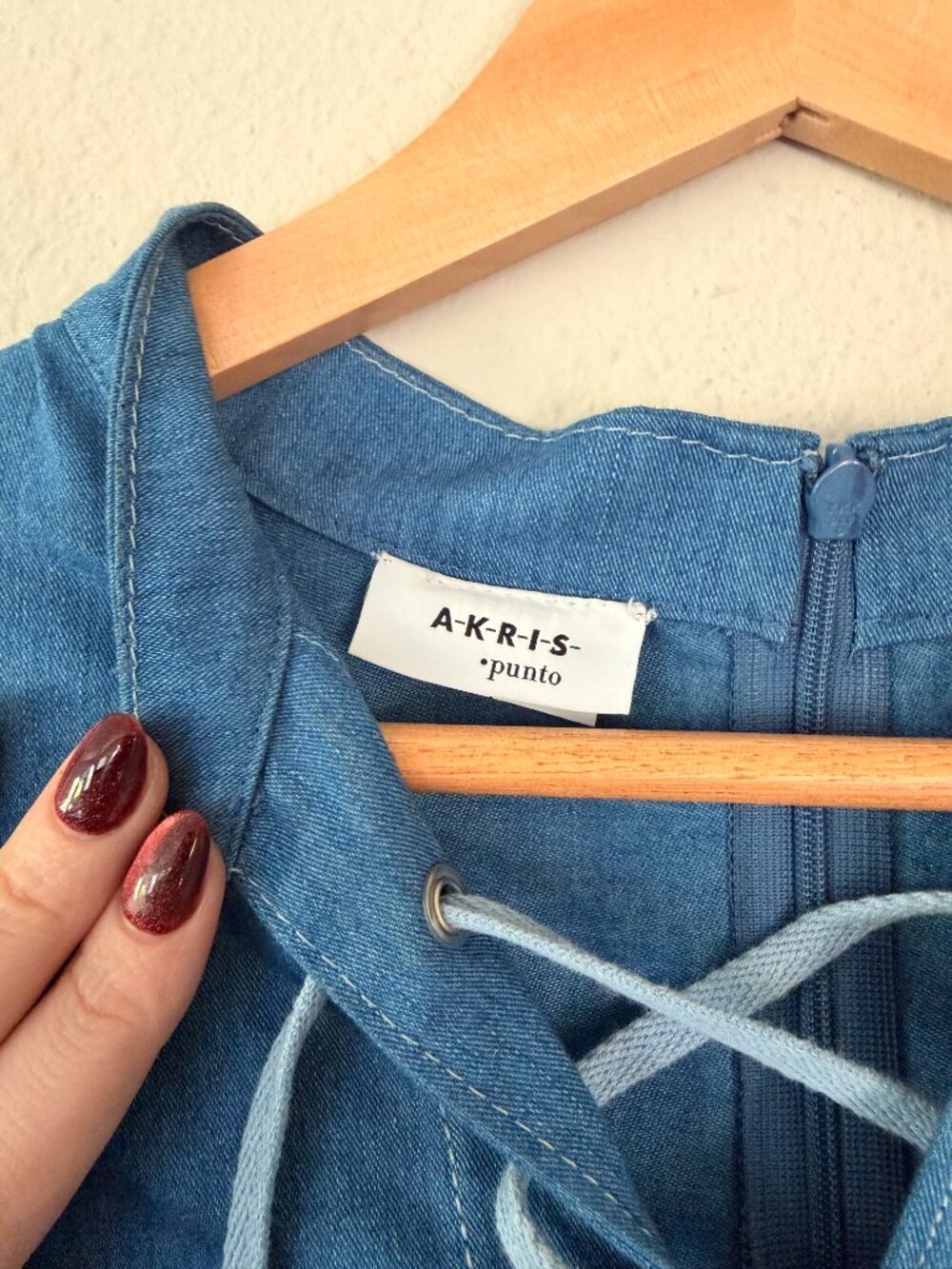 Akris Punto Denim Chambray Laced Tunic size 16 - Picture 3 of 7